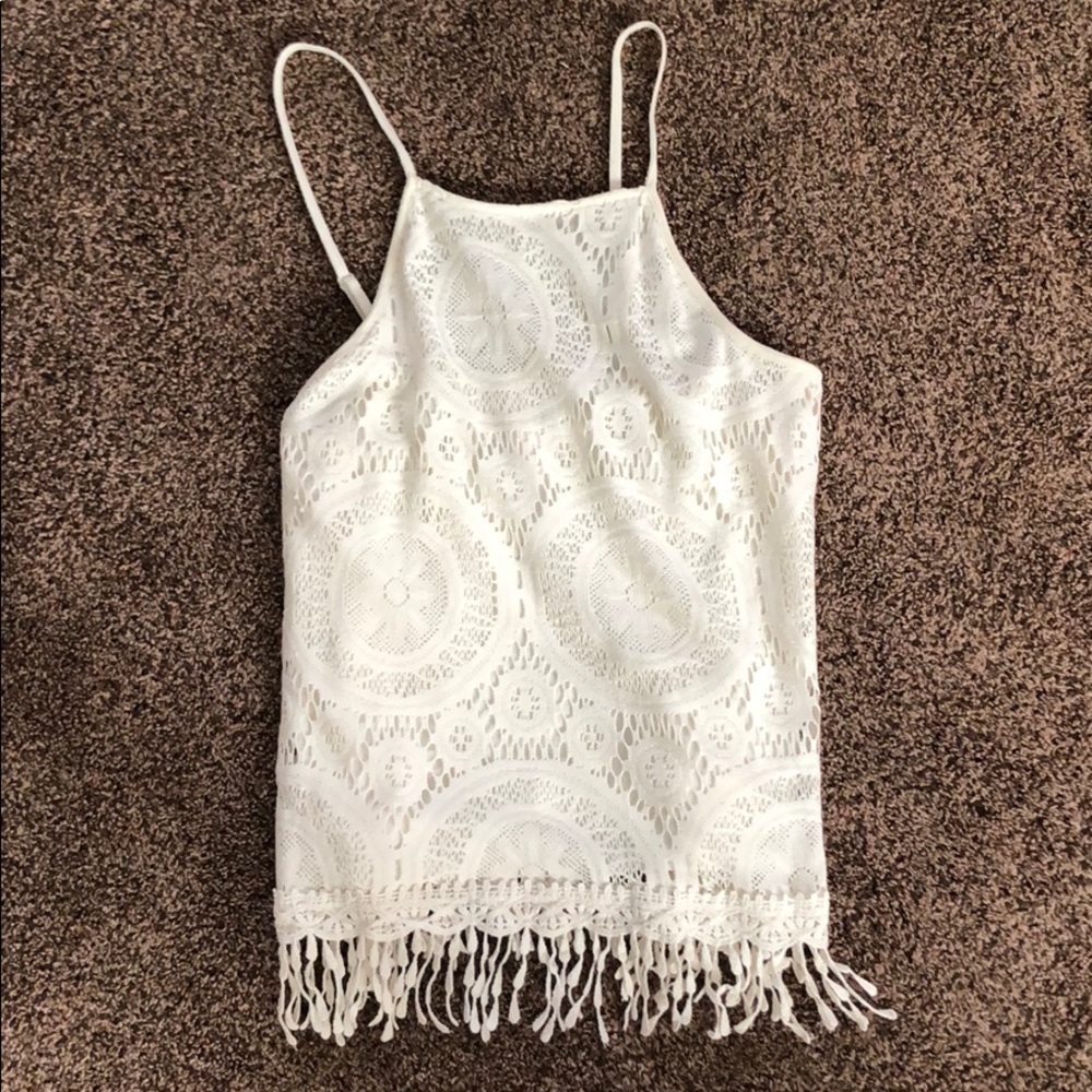 Xhilaration Lace Crotchet Tank Top